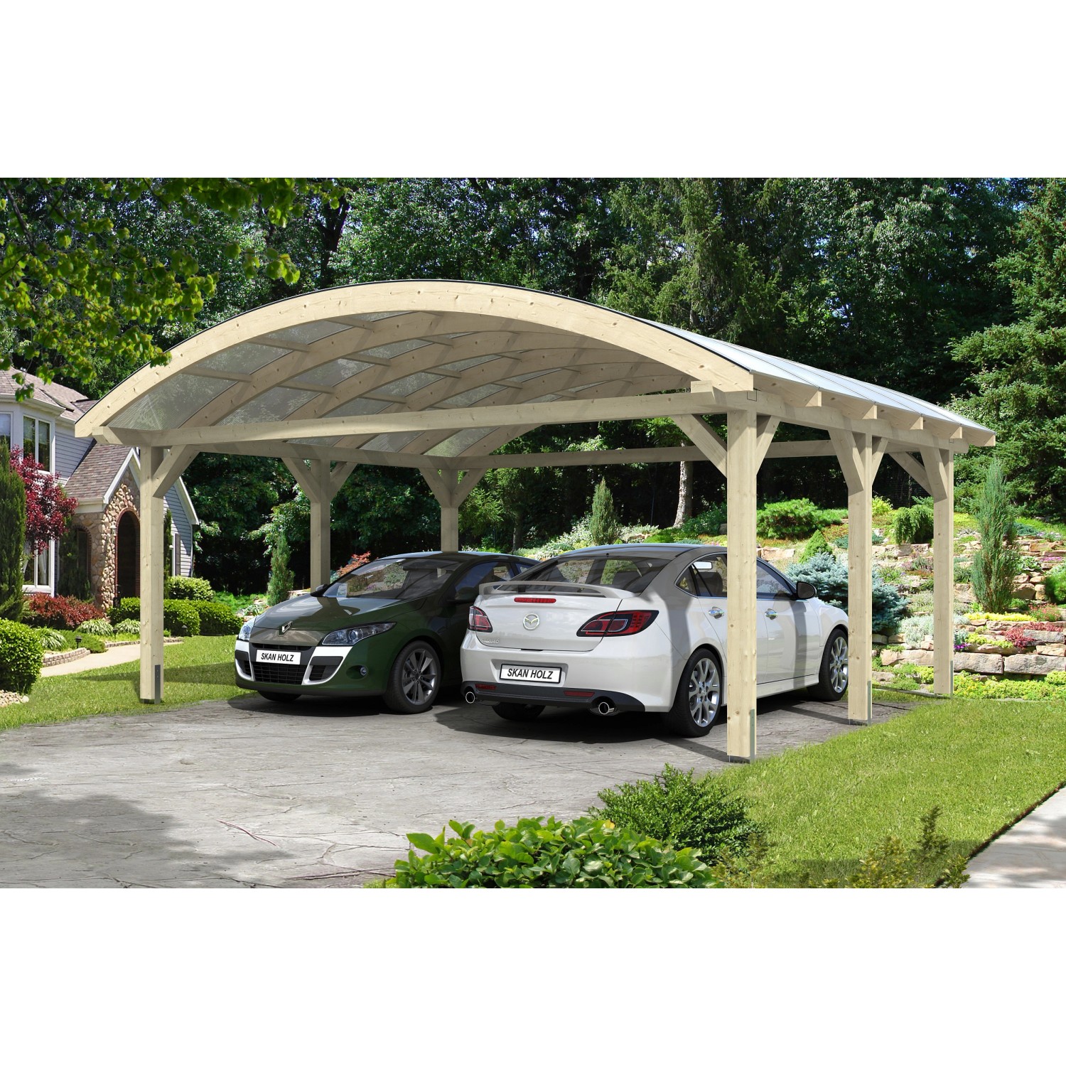 Skan Holz Bogendach-Carport Franken 635 cm x 541 cm günstig online kaufen