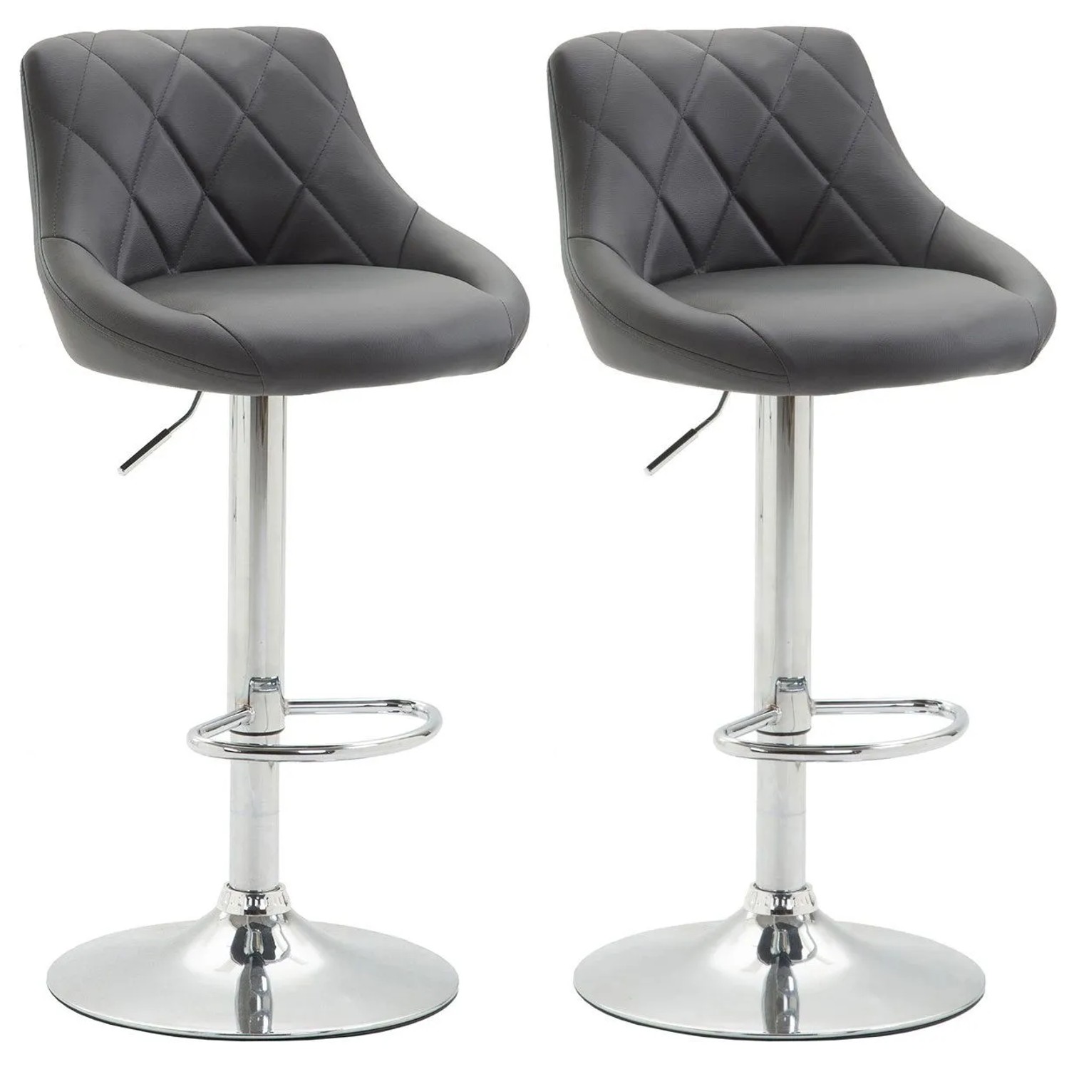 CLP 2er Set Barhocker Lazio Kunstleder Grau
