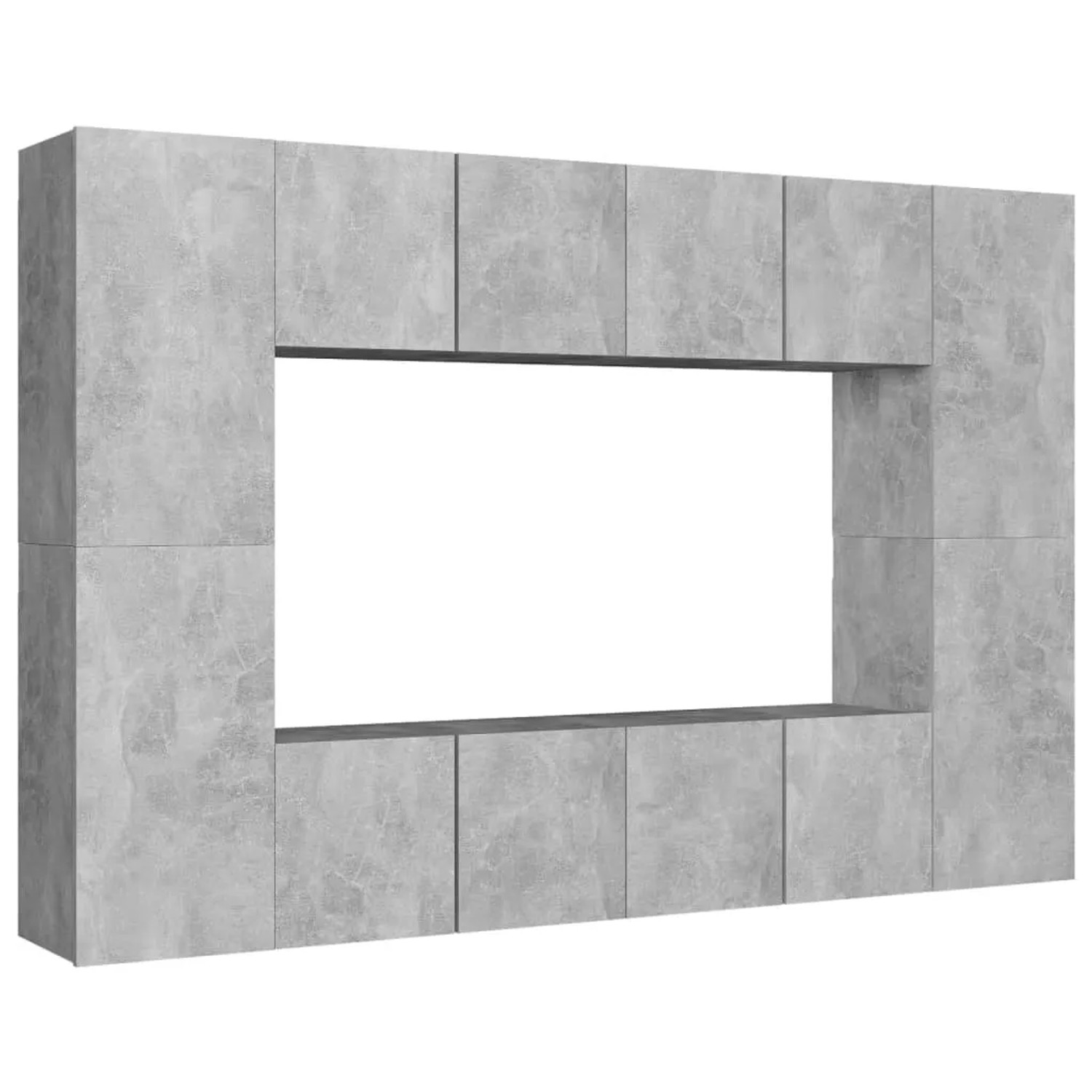 vidaXL 8-Tlg TV-Schrank-Set Betongrau Holzwerkstoff 3079088