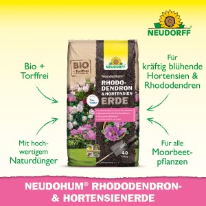 Sack Neudorff NeudHum Rhododendronerde, torffrei, 40 l für Moorbeetpflanzen.