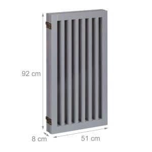 Relaxdays Treppenschutzgitter MDF Grau Verstellbar Zusammenklappbar 92 cm x 207 cm x 8 cm 14,4 kg