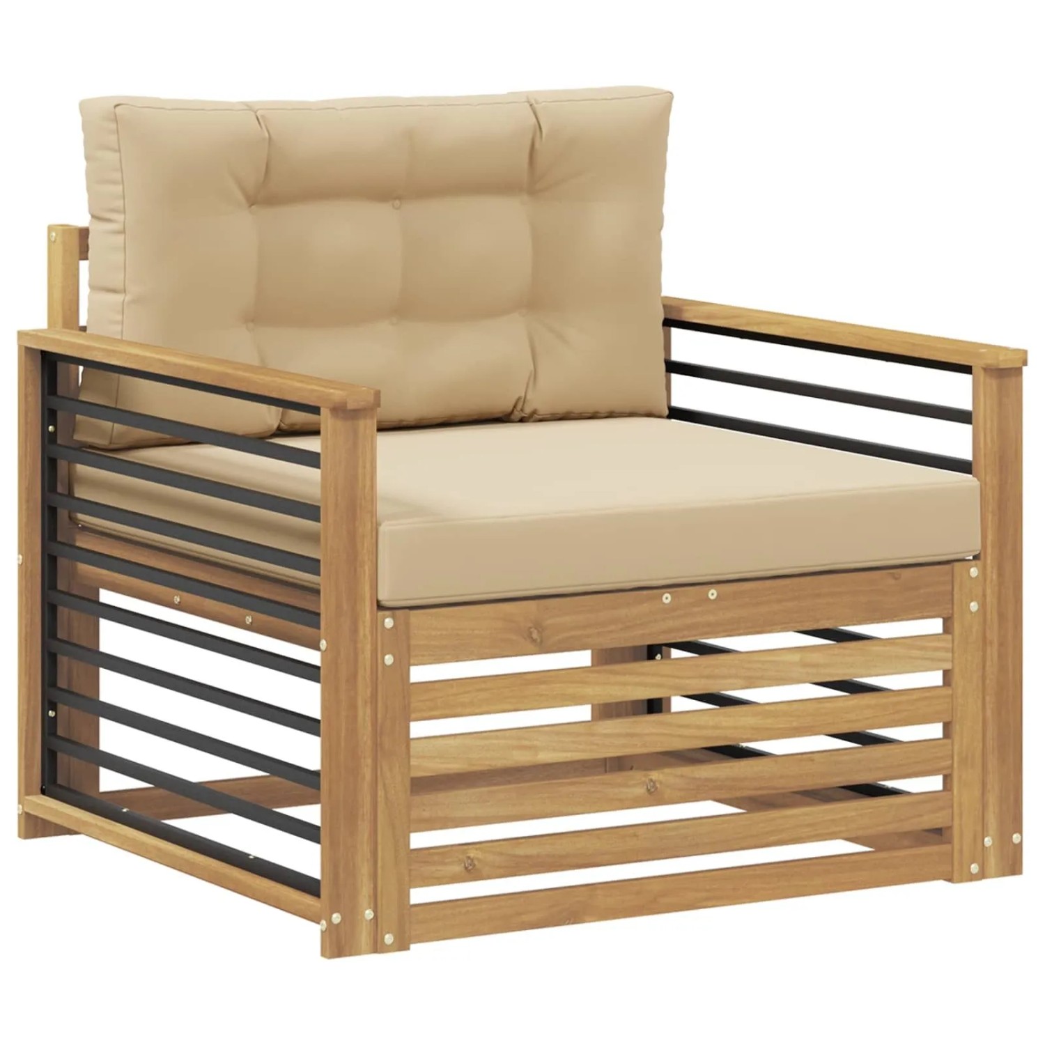 vidaXL Outdoor-Sofa Polyester Weiß und Beige 3439150