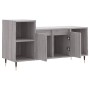 VidaXL TV-Schrank Grau Sonoma, 100x35x55 cm, Holzwerkstoff mit offenen Fächern und Türen.