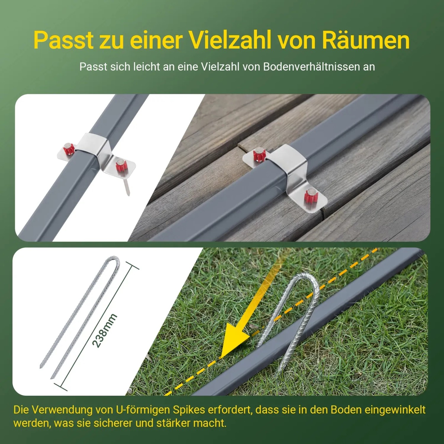 SoBuy Fahrradgarage für 1-2 Fahrräder Geräteschuppen mit UV-Schutz 120x163x176cm Grau KLS11-K_4