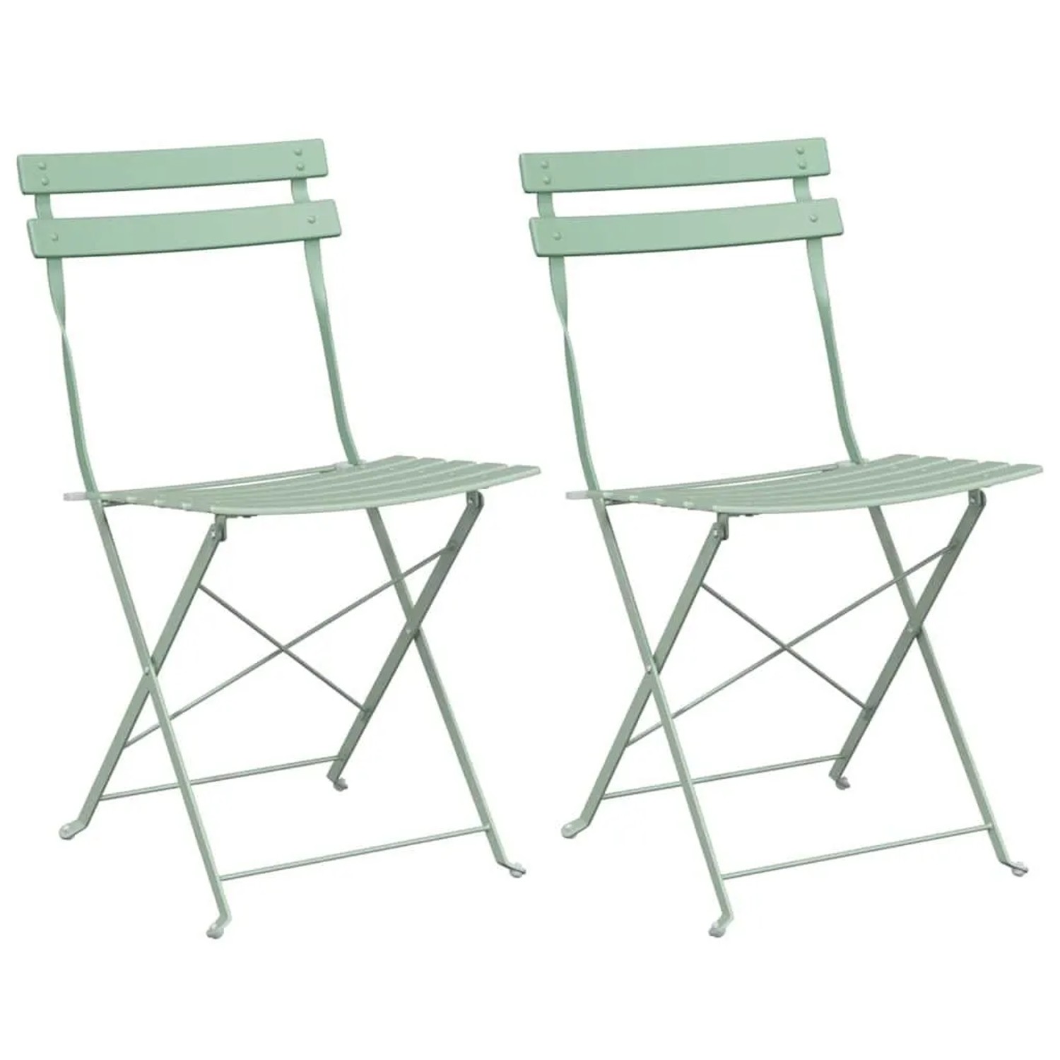 vidaXL Garten Klappstuhl 2 Stk Grün 42 x 46 x 82cm Stahl 42002958