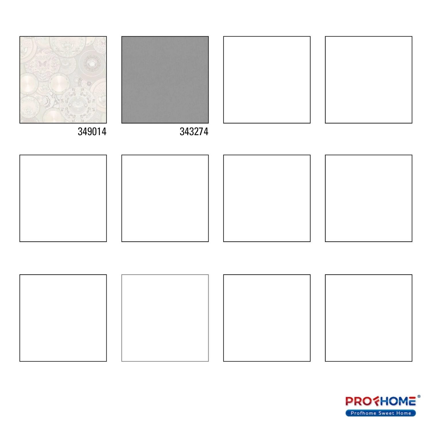 Muster der PROFHOME Vliestapete 349014-GU, grafisch, glänzend, silber, weiß, creme.