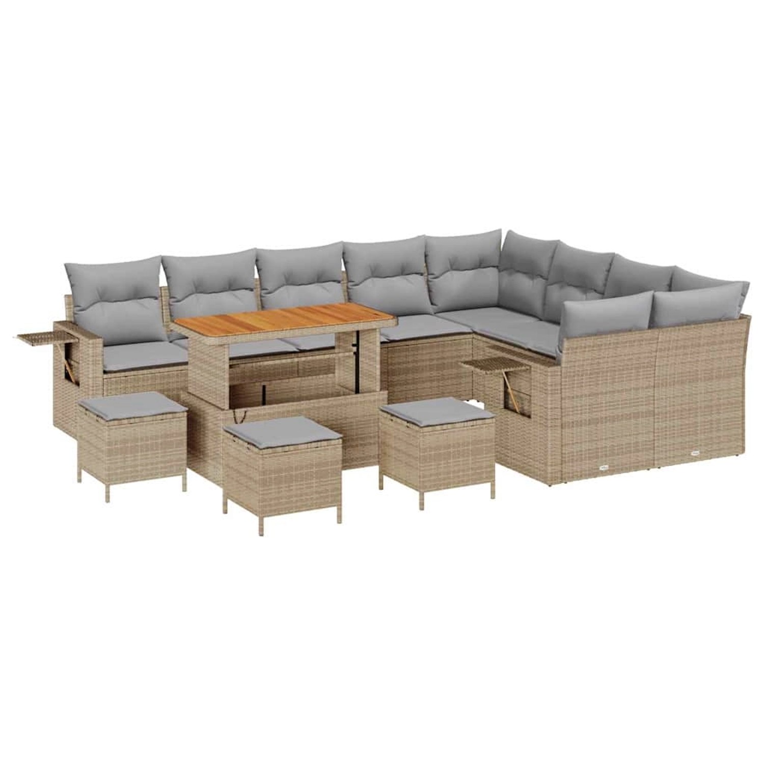 vidaXL Garten-Sofa-Set 13-Tlg Beige Poly Rattan 3361792 günstig online kaufen
