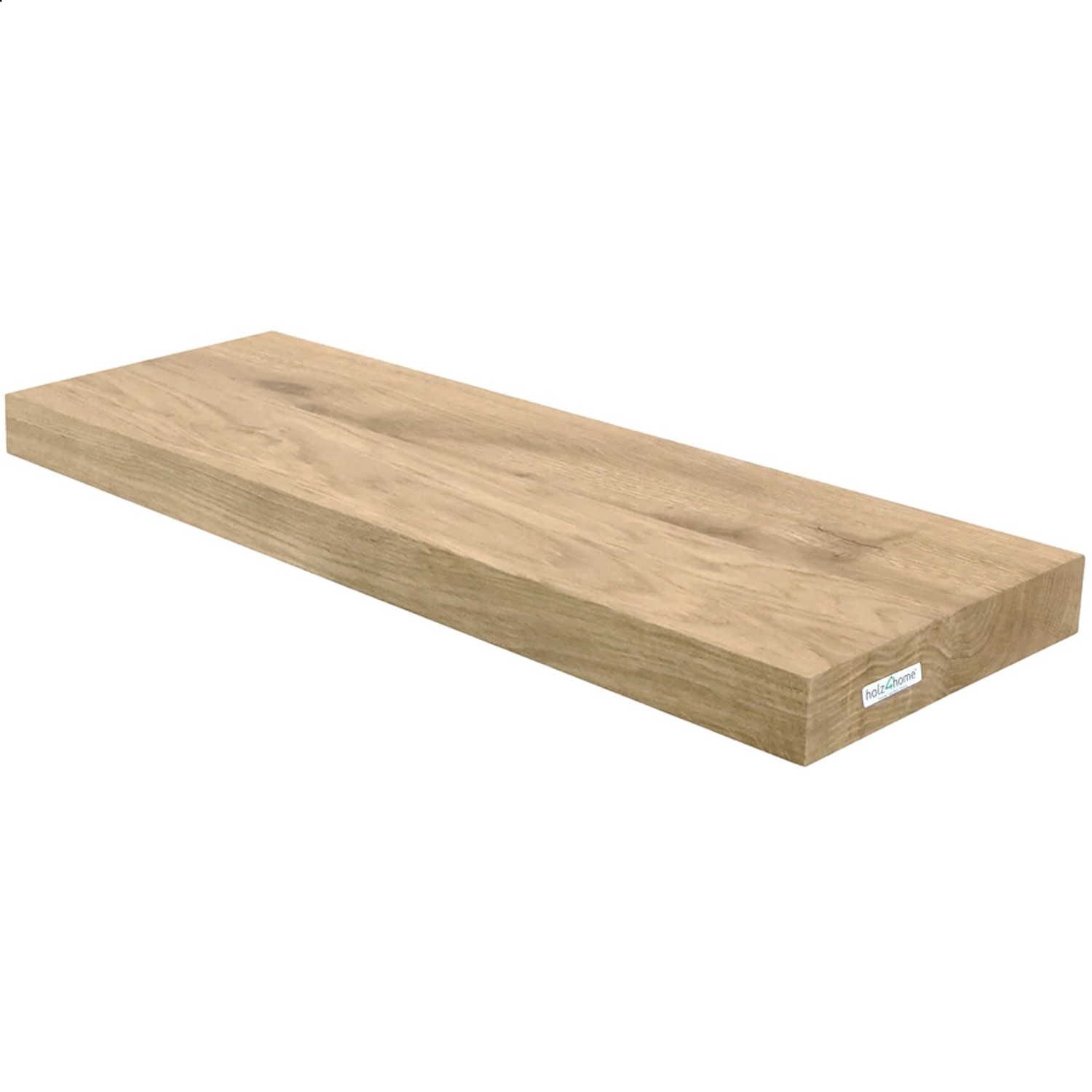 holz4home Schwebendes Wandregal aus Eiche 60cm Ohne Baumkante Hellgrau günstig online kaufen