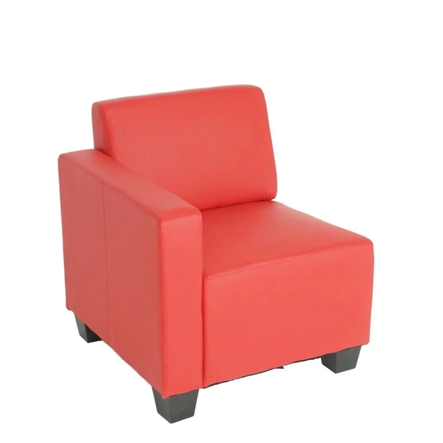 MCW Modular Seitenteil Links Sessel mit Armlehne Moncalieri Kunstleder Rot