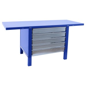 PROREGAL Werkbank BUFFALO METAL Mit 5x Schublade HxBxT 83x120x73cm Traglast 700kg Blau