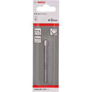 Bosch Fliesenbohrer CYL-9 Ceramic, 3 mm, für präzise Bohrungen in Fliesen.