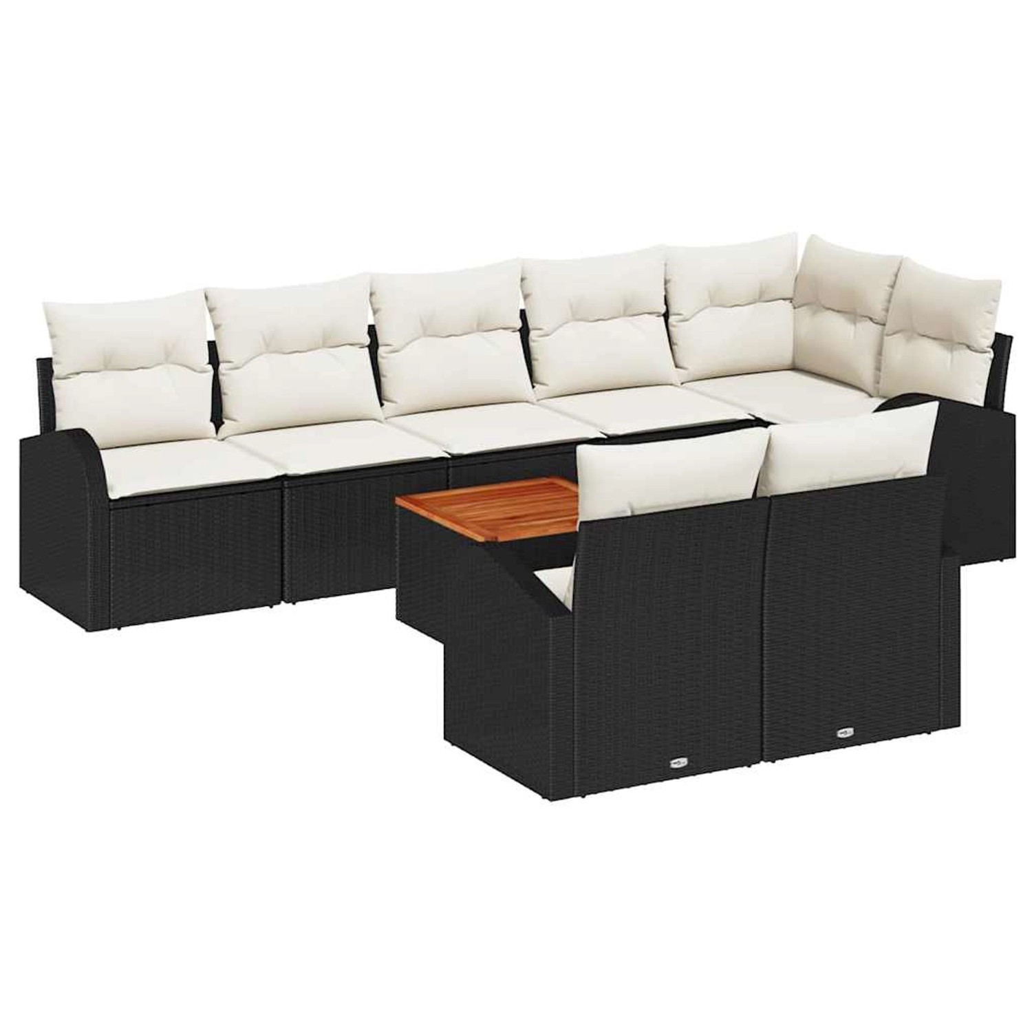 vidaXL Garten-Sofa-Set 9-Tlg Schwarz Weiß 3356262 günstig online kaufen