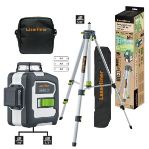 Laserliner 3D Laser Set mit Stativ und Tasche. Ideal zum Ausrichten. Prüfwerkzeug für präzise Messungen.