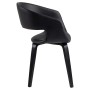 Schwarzer ebuy24 Nova Esszimmerstuhl mit Armlehne aus Kunstleder, seitliche Ansicht.