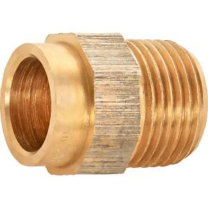 Löt-Übergangsnippel aus Rotguss, 22 mm x R 3/4 Zoll, für Kupferrohre.