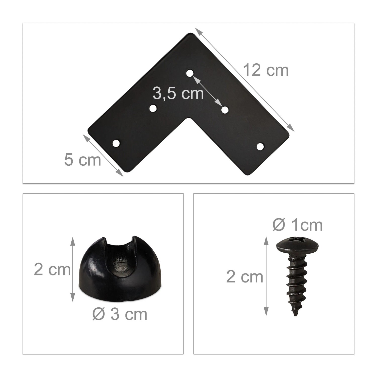 Relaxdays 4er Set Haarnadelbeine Stahl Schwarz mit 2 Streben 45 cm_5