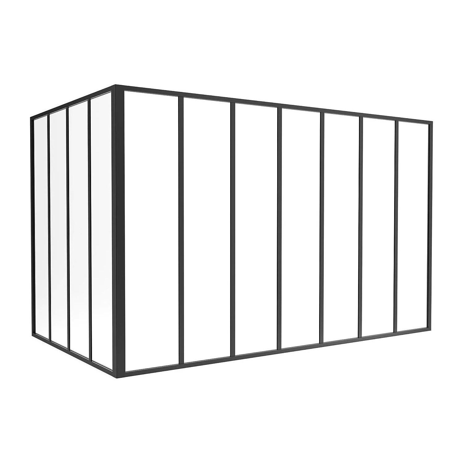 Vente-unique Glaswand Bayview Schwarz 210 cm