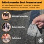 Schwarzes HSS Dach Reparaturband, selbstklebend, wird auf rauer Oberfläche angebracht. Starke Haftung für Bauabdichtungen.