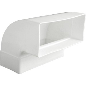 Marley Winkel 90° für Flachkanalsystem 150, senkrecht, aus weißem Kunststoff.