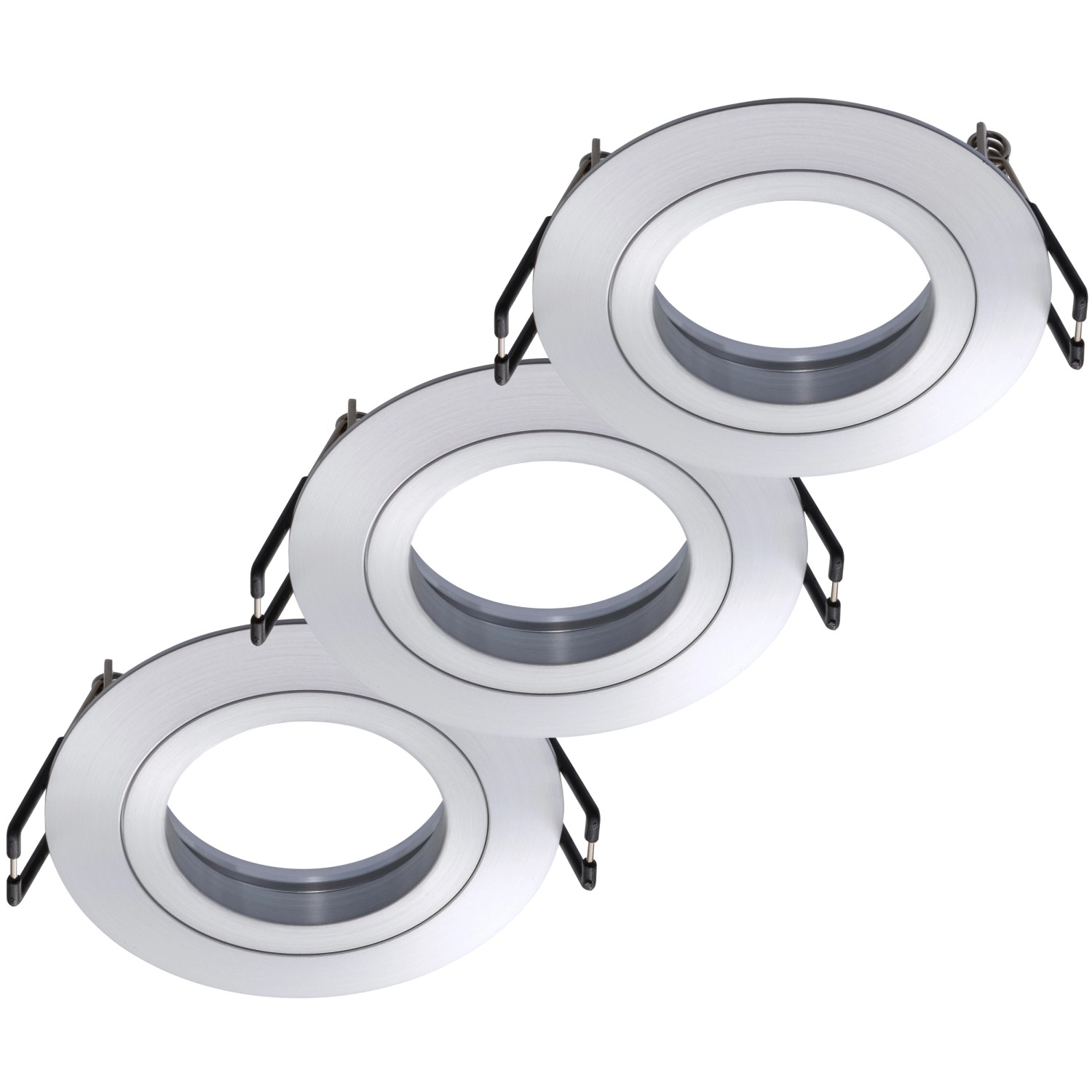 Oktaplex 3er Set Einbauspot Aluminium Lyon Flach für LED-Module Deckenstrah günstig online kaufen