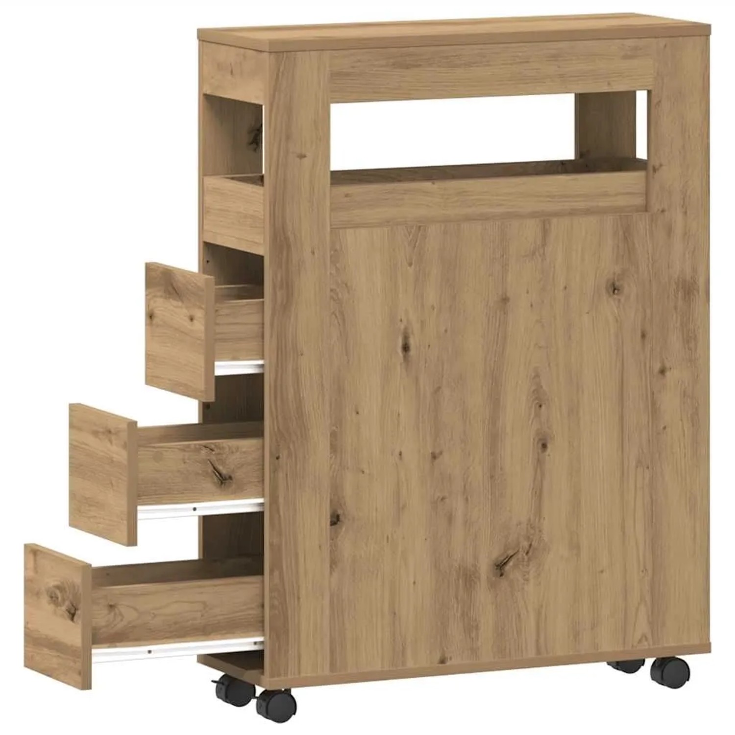 vidaXL Badschrank Schmal mit Rollen Artisan-Eiche Holzwerkstoff 855276 günstig online kaufen