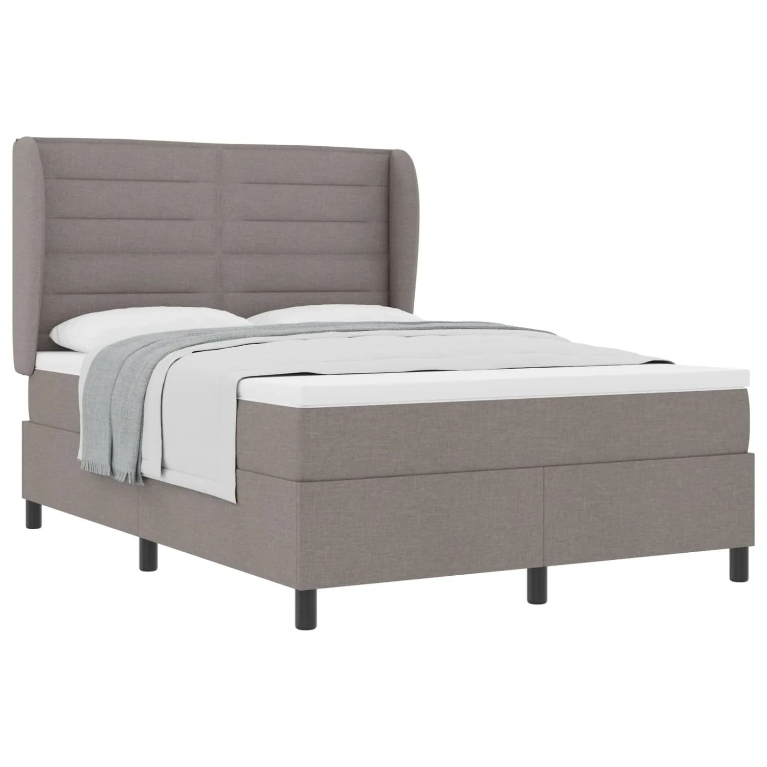 vidaXL Boxspringbett mit Matratze Taupe 140 x 190 cm Stoff 3340498 günstig online kaufen