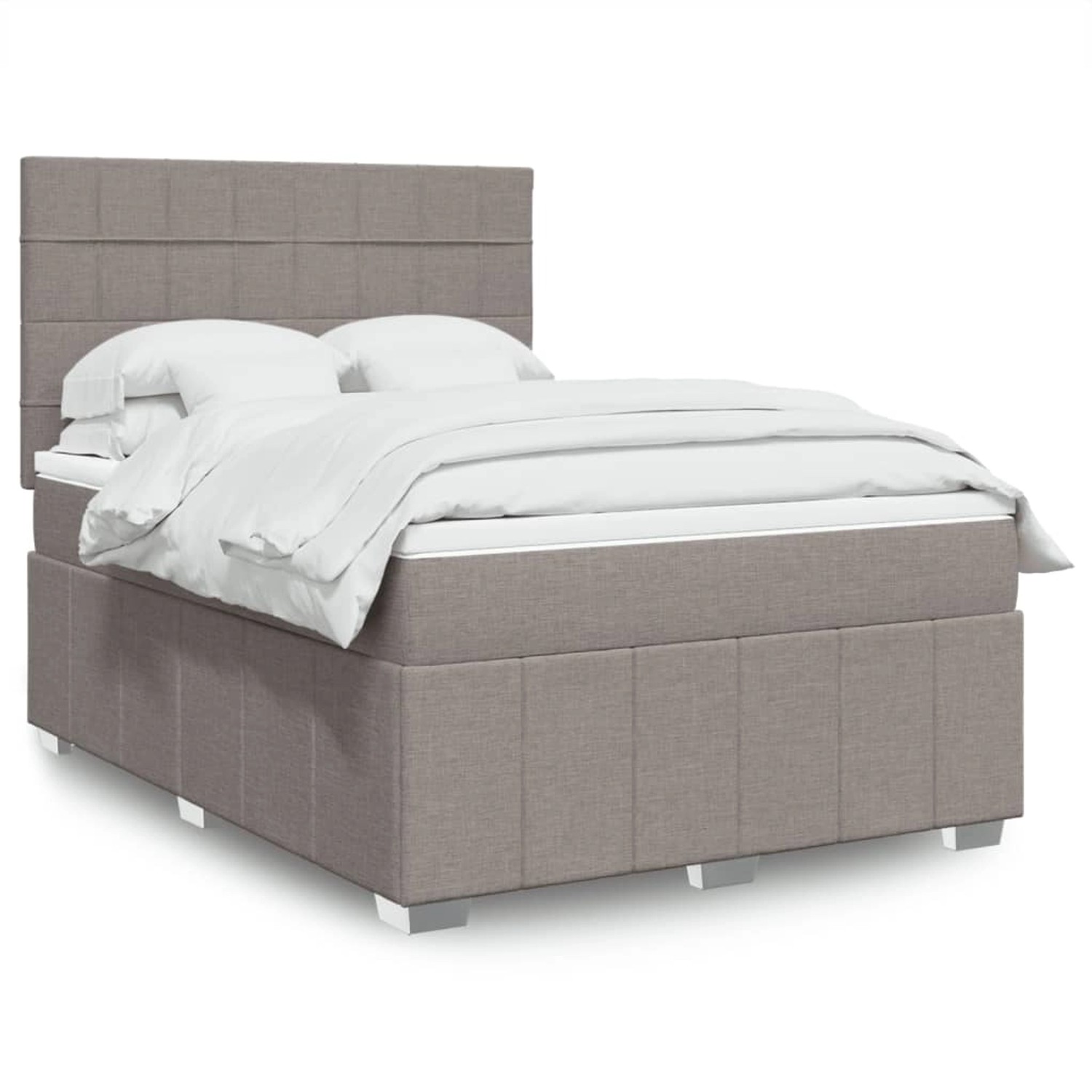 vidaXL Boxspringbett mit Matratze Taupe 160x200 cm Stoff 3294023 günstig online kaufen