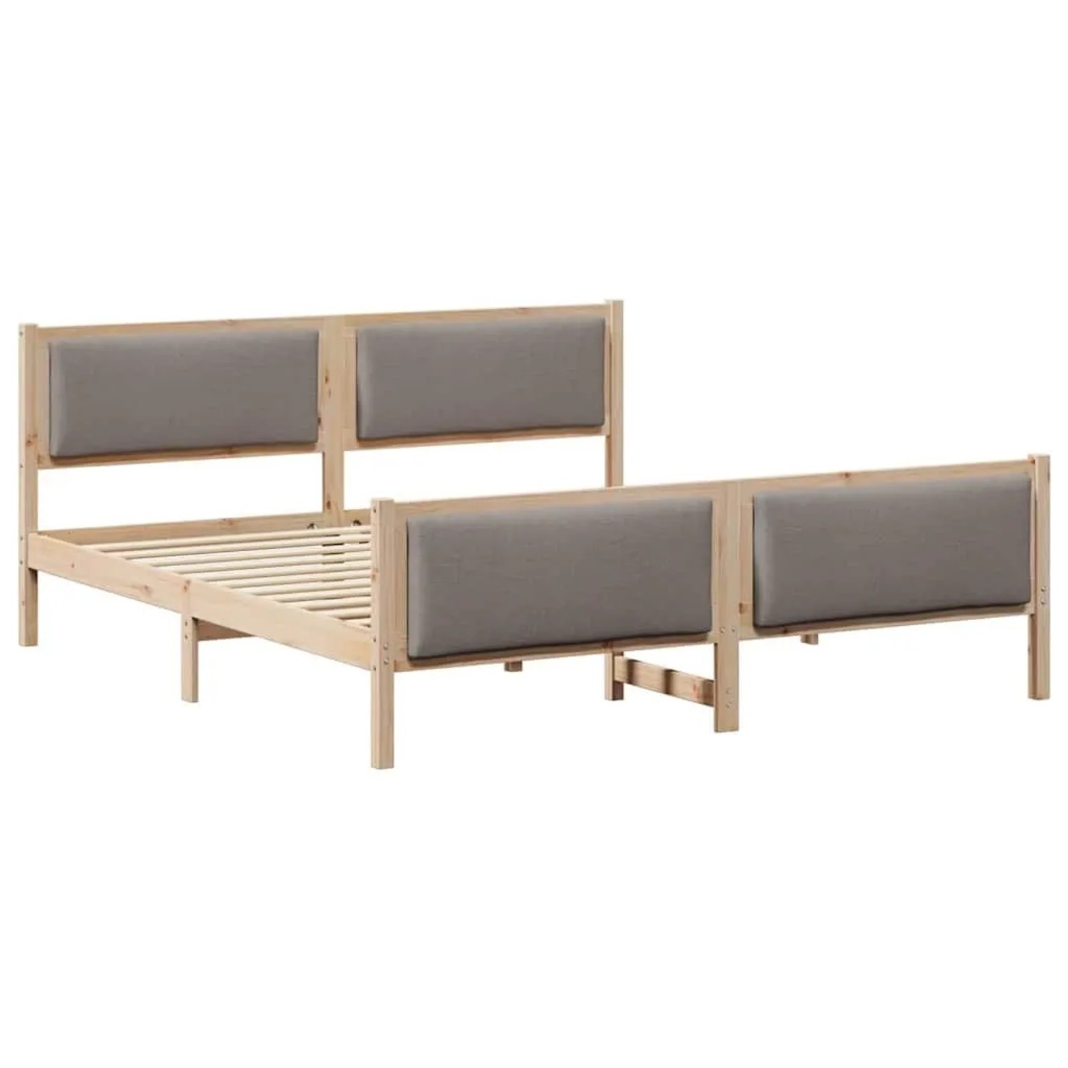 vidaXL Bettrahmen mit Kopfteil Taupe 200 x 200 cm Stoff 3394246