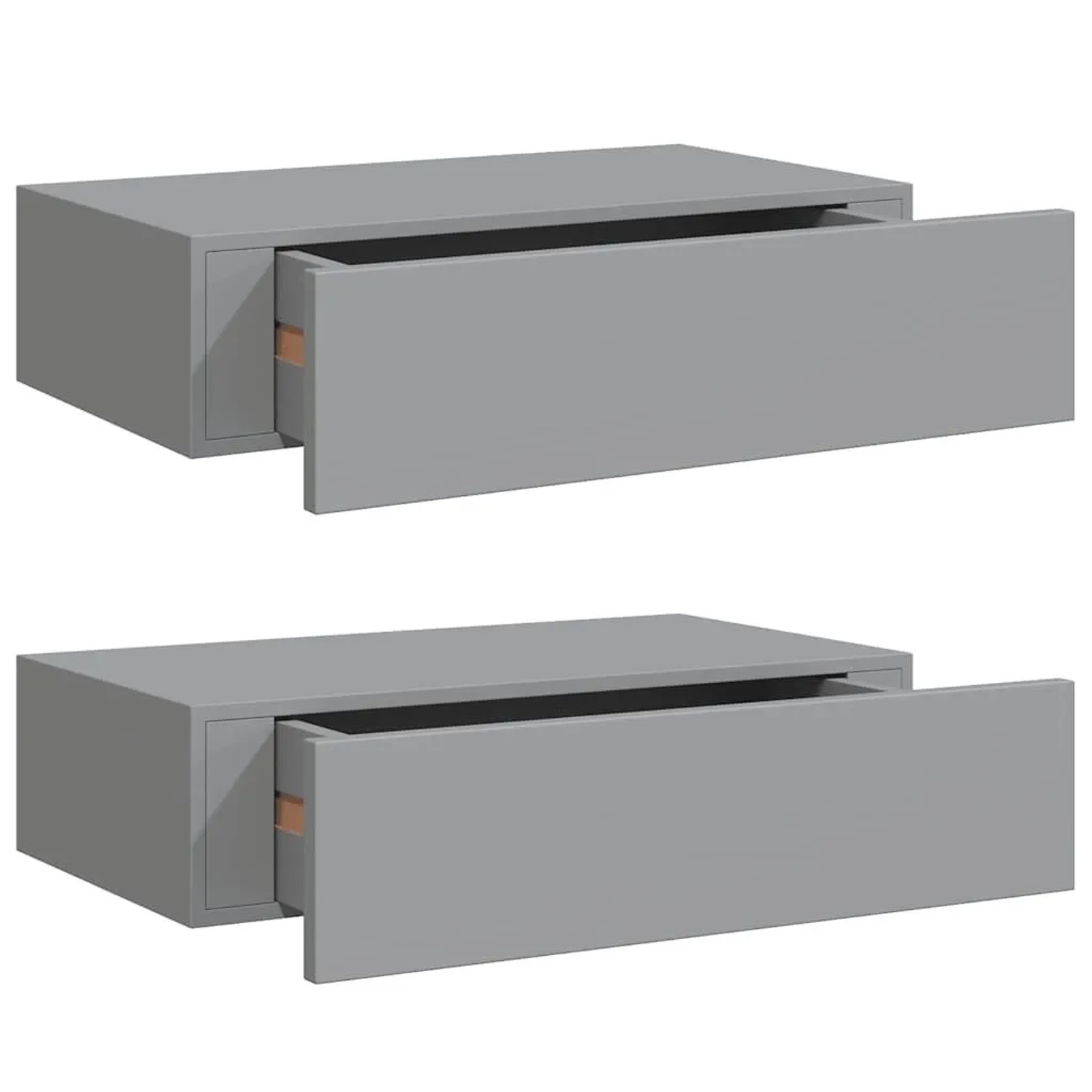 vidaXL Wandregale mit Schubladen 2 Stk Grau 40x23,5x10 cm MDF 330246