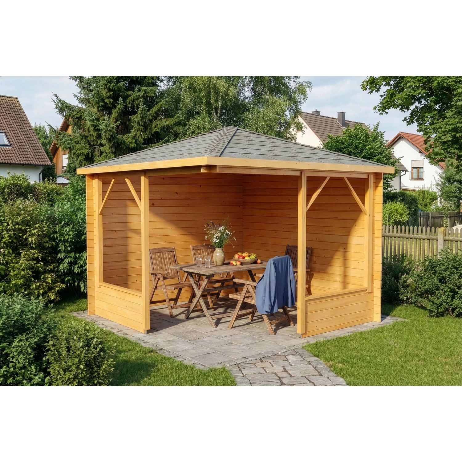 Alpholz Holzpavillon Maik-28 5-Eck 325 cm x 325 cm imprägniert kaufen bei OBI