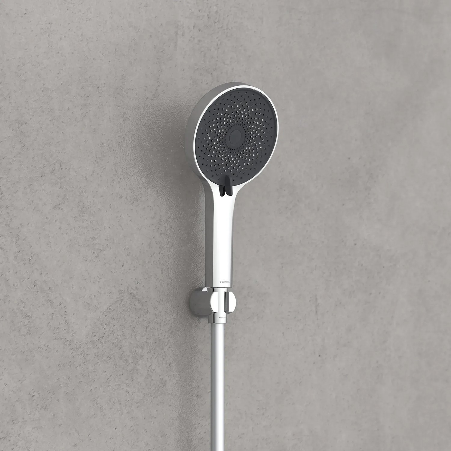 Schütte Samoa Rain Handbrause, Chrom-Anthrazit, 3-fach verstellbar.