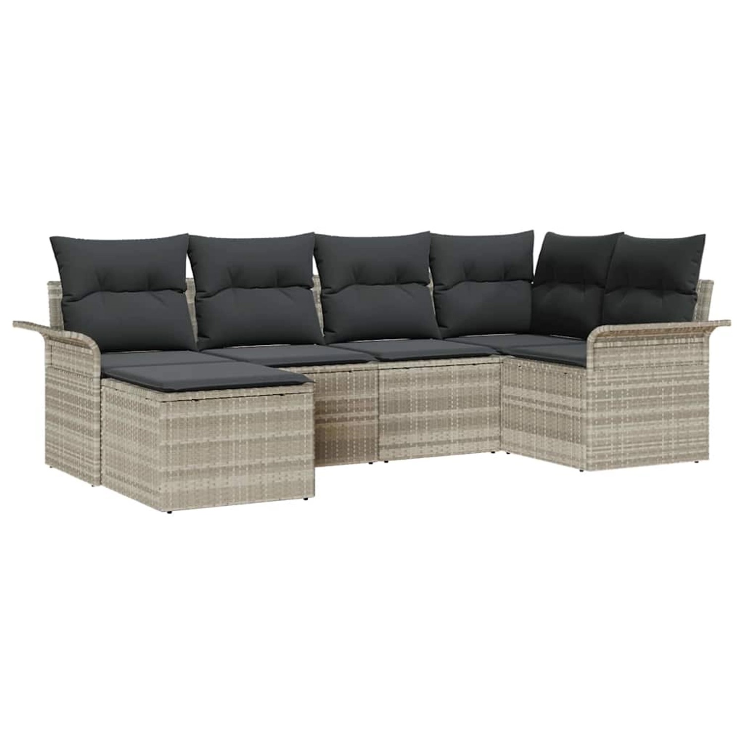 vidaXL 6-Teiliges Garten-Sofa-Set mit Kissen in Hellgrau 3345432 günstig online kaufen