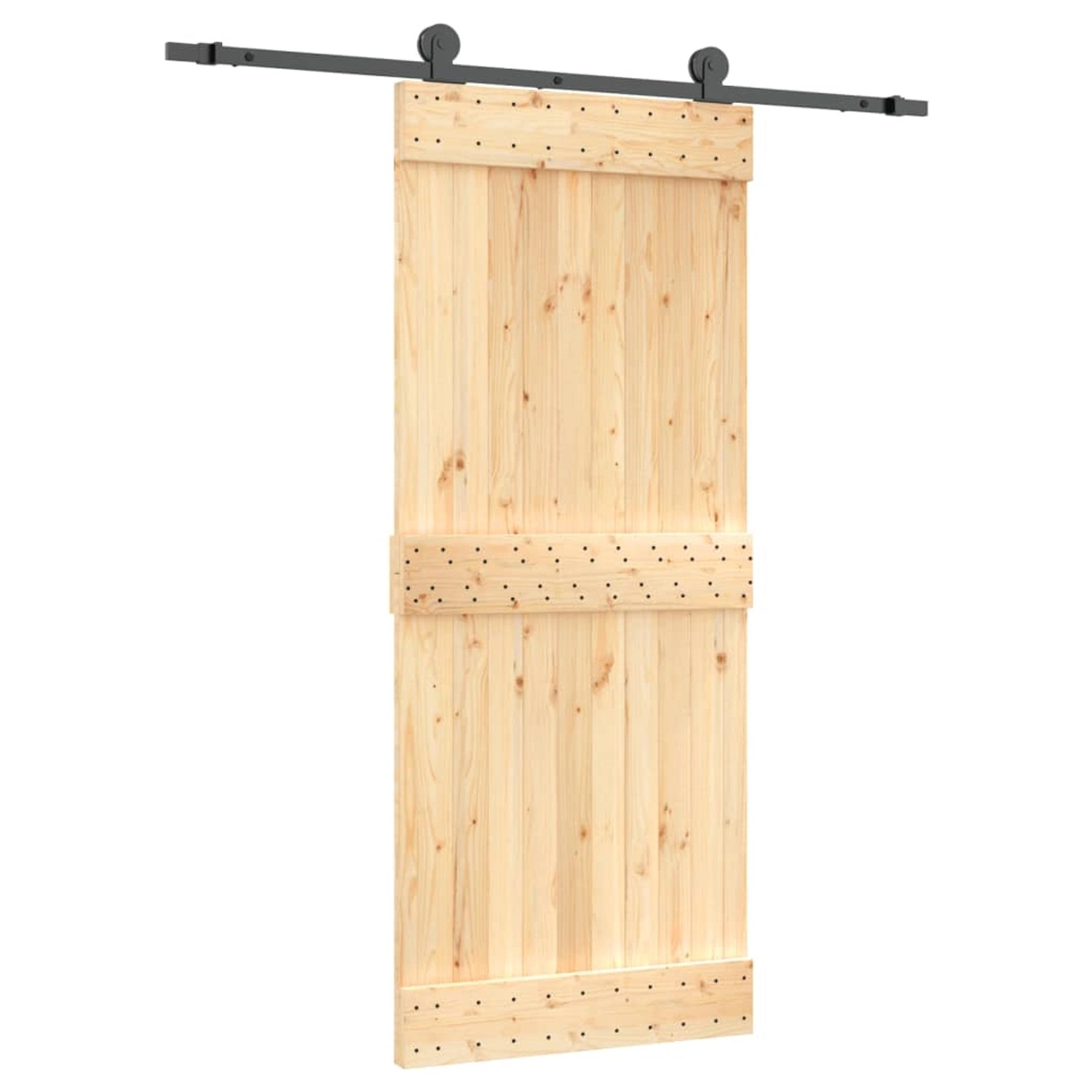 vidaXL Schiebetür mit Beschlag 85x210 cm Massivholz Kiefer 3203048 günstig online kaufen