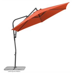 Ampelschirm Genua in Terracotta mit Kurbel, neigbar für optimalen Schatten.