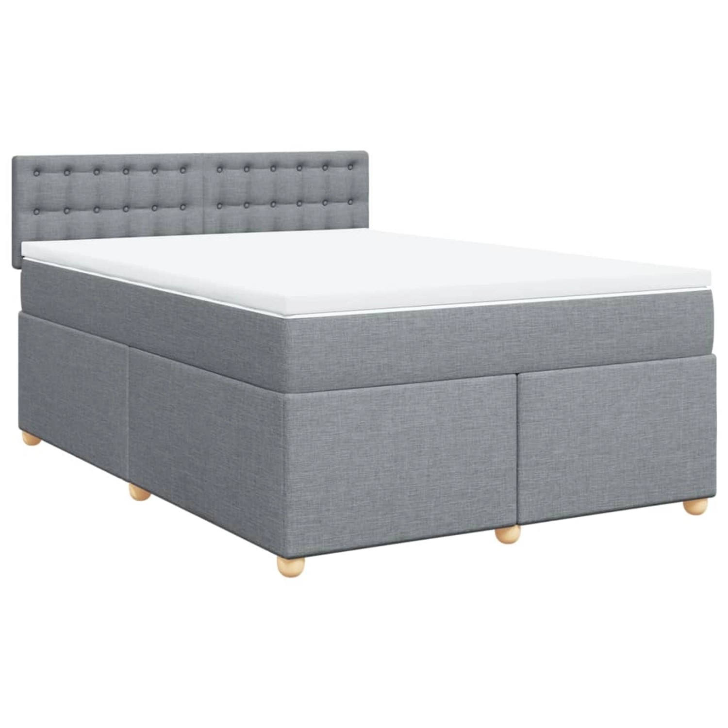 vidaXL Boxspringbett mit Matratze Hellgrau 140x200 cm Stoff 3286717 günstig online kaufen