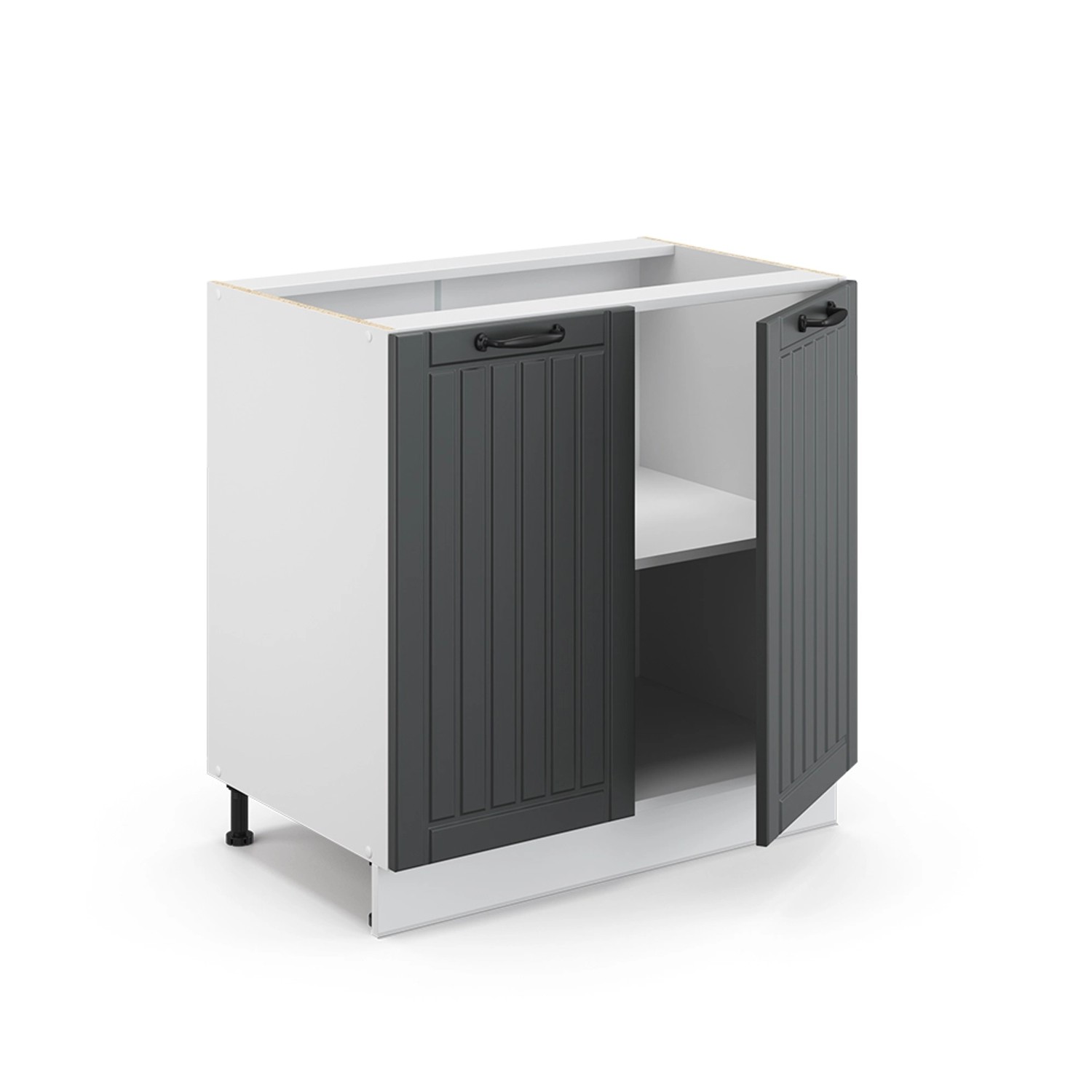 Vicco Spülenunterschrank Fame-Line Anthrazit Landhaus/Weiß 80 cm mit Regal günstig online kaufen