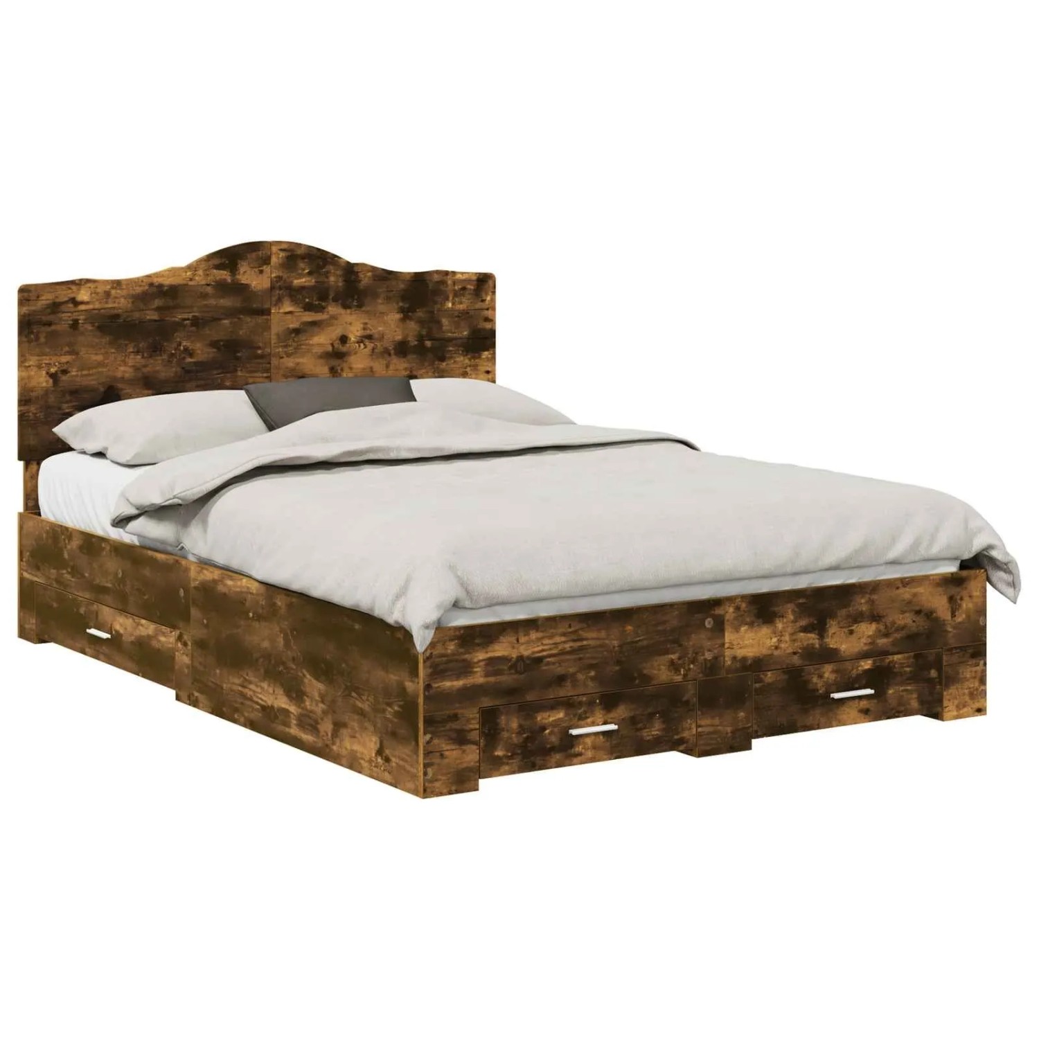 vidaXL Bettrahmen Räuchereiche 150 x 200 cm Holzwerkstoff 3413591