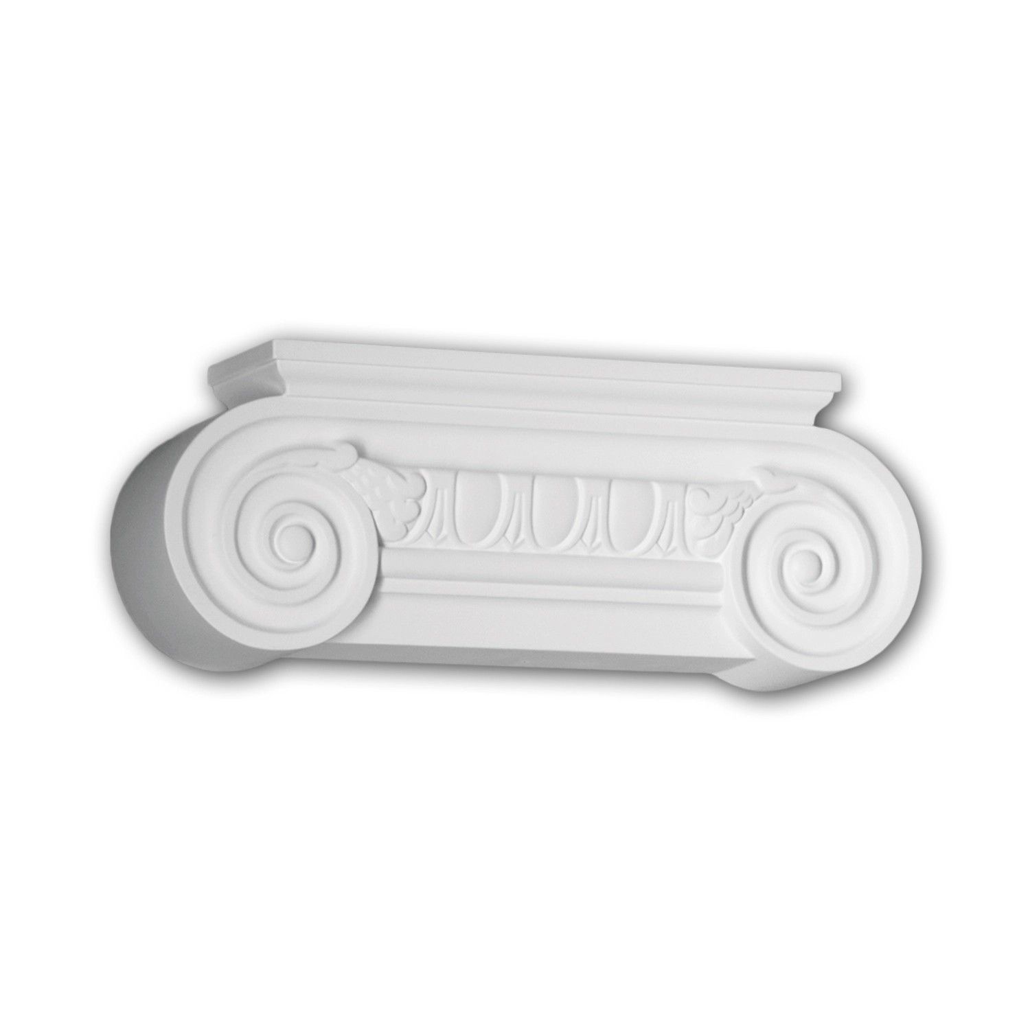 PROFHOME 421201 Pilaster Kapitell Fassaden Element Pilaster Außenstuck, 44,6 cm x 9,7 cm x 16,3 cm Weiß