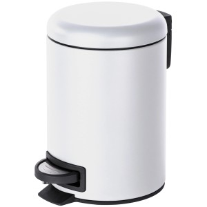 Weißer Wenko Treteimer Leman mit 3L Volumen für Bad, WC oder Büro.