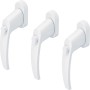 Abus Fenstergriff FG50, 3er-Pack, weiß. Fensterriegel mit Druckknopf für erhöhte Sicherheit.