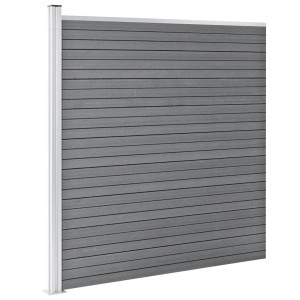 vidaXL Gartenzaun WPC 1737x186 cm Grau 3053233