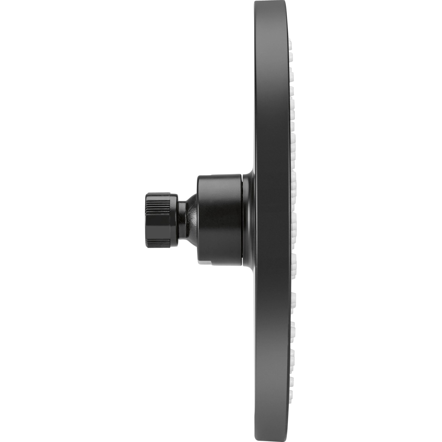 Schwarze, runde baliv Kopfbrause KBR-20.11 mit Ø 20 cm. Antikalk-Noppen für leichte Reinigung.