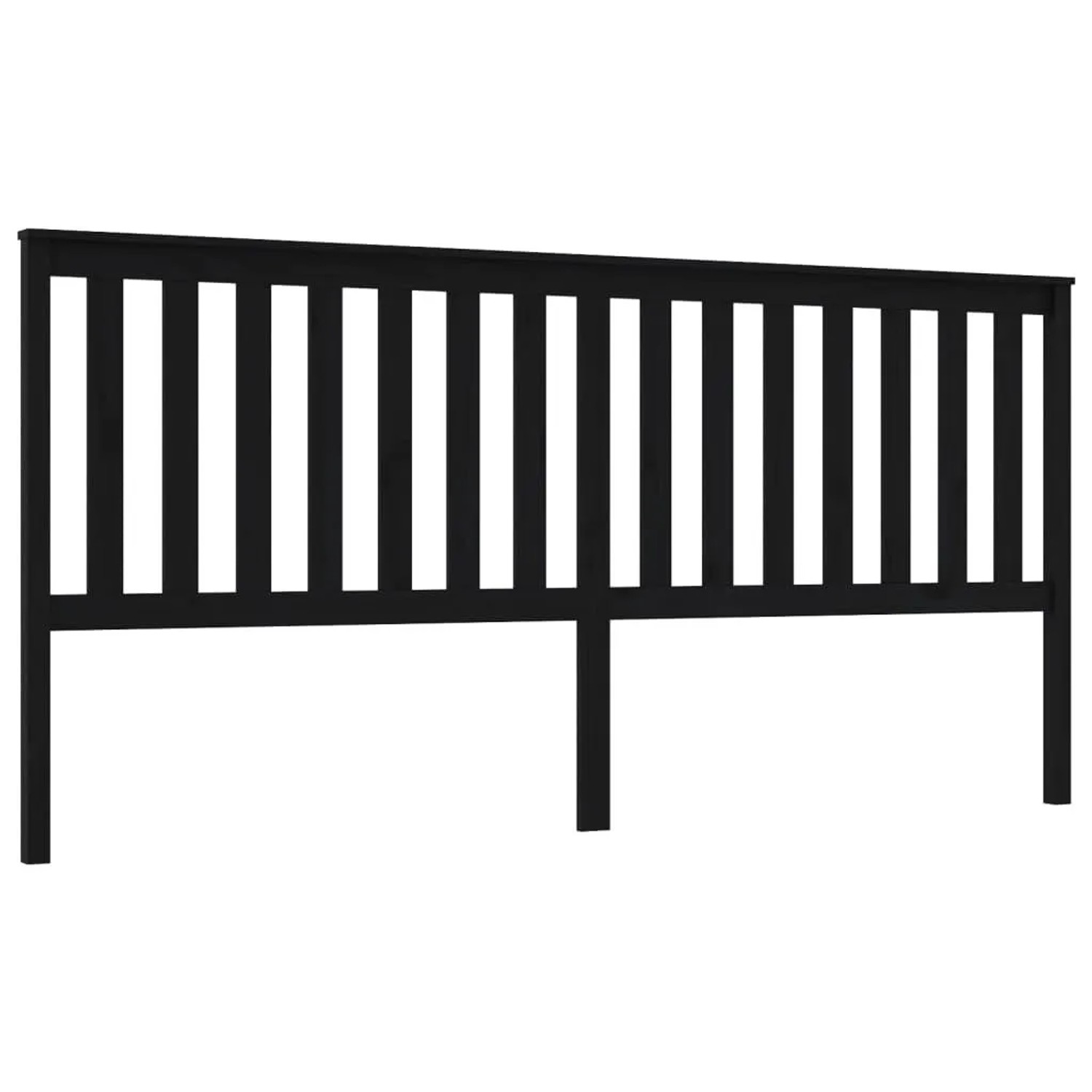 vidaXL Kopfteil Schwarz 206x6x101 cm Massivholz Kiefer 818544