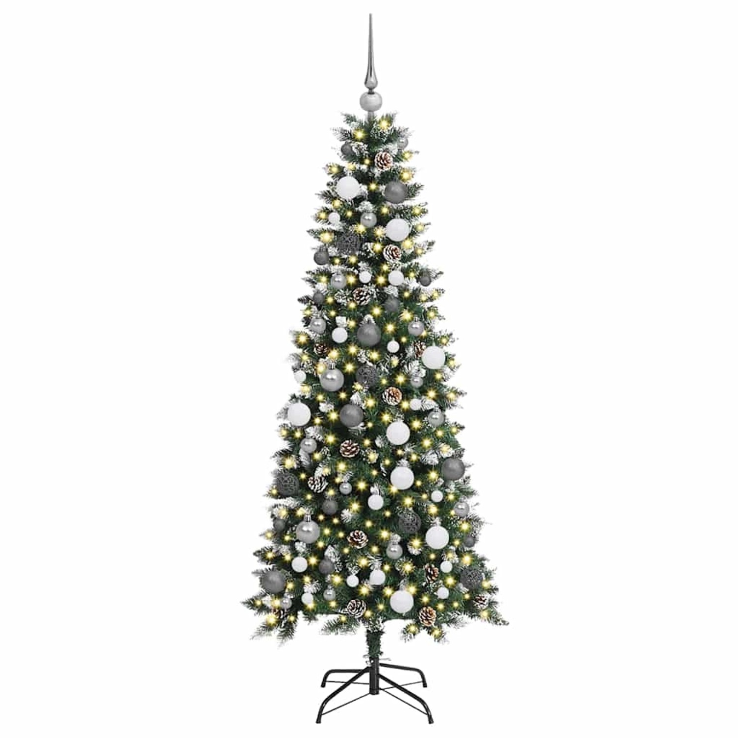 vidaXL Künstlicher Weihnachtsbaum mit 300 LEDs Grün 76 x 76 x 180 cm 3395819