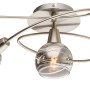 Moderne Globo LED-Deckenleuchte ROMAN, Nickel matt mit 5 Glaskugeln und warmweißem Licht.