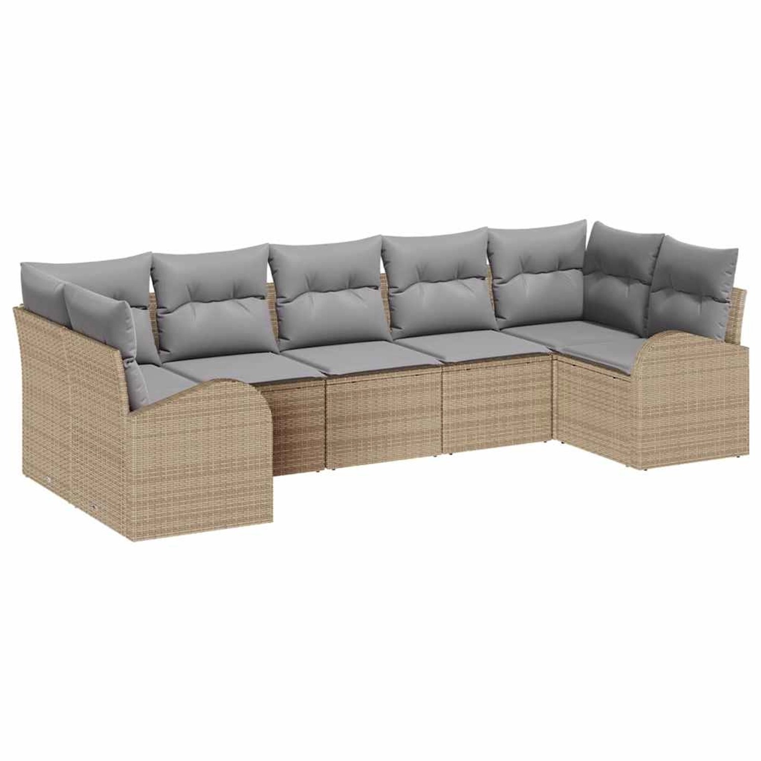 vidaXL Garten-Sofa-Set 7-Tlg Beige Poly Rattan 3346190 günstig online kaufen