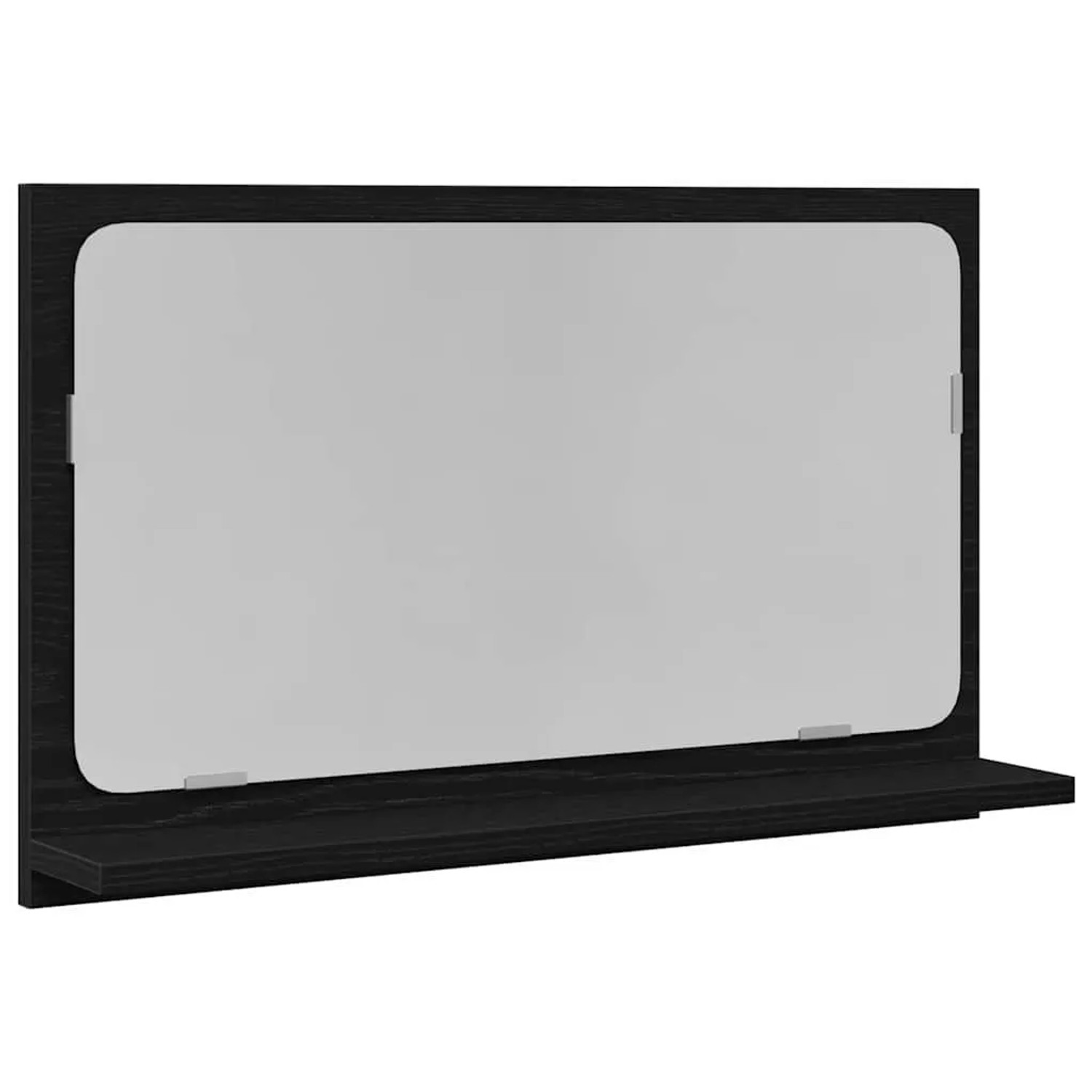 vidaXL Spiegelablage mit Regal Schwarz Eichen-Optik 60 x 10,5 x 37 cm 862525