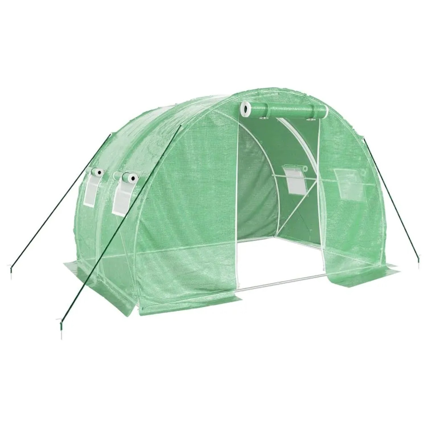 vidaXL Gewächshaus mit Stahlrahmen Grün 6 m² 3x2x2 m 364077