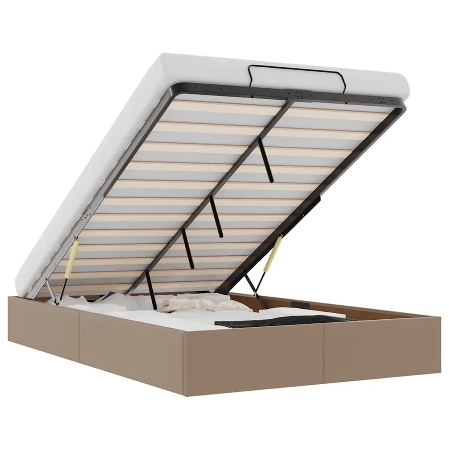 vidaXL Ottoman-Bett ohne Matratze Cappucino 120x190cm Kunstleder 3310793