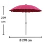 Marktschirm Limon, Ø 270 cm, Burgunderrot, mit Kurbel. Sonnenschirm für Garten und Terrasse.